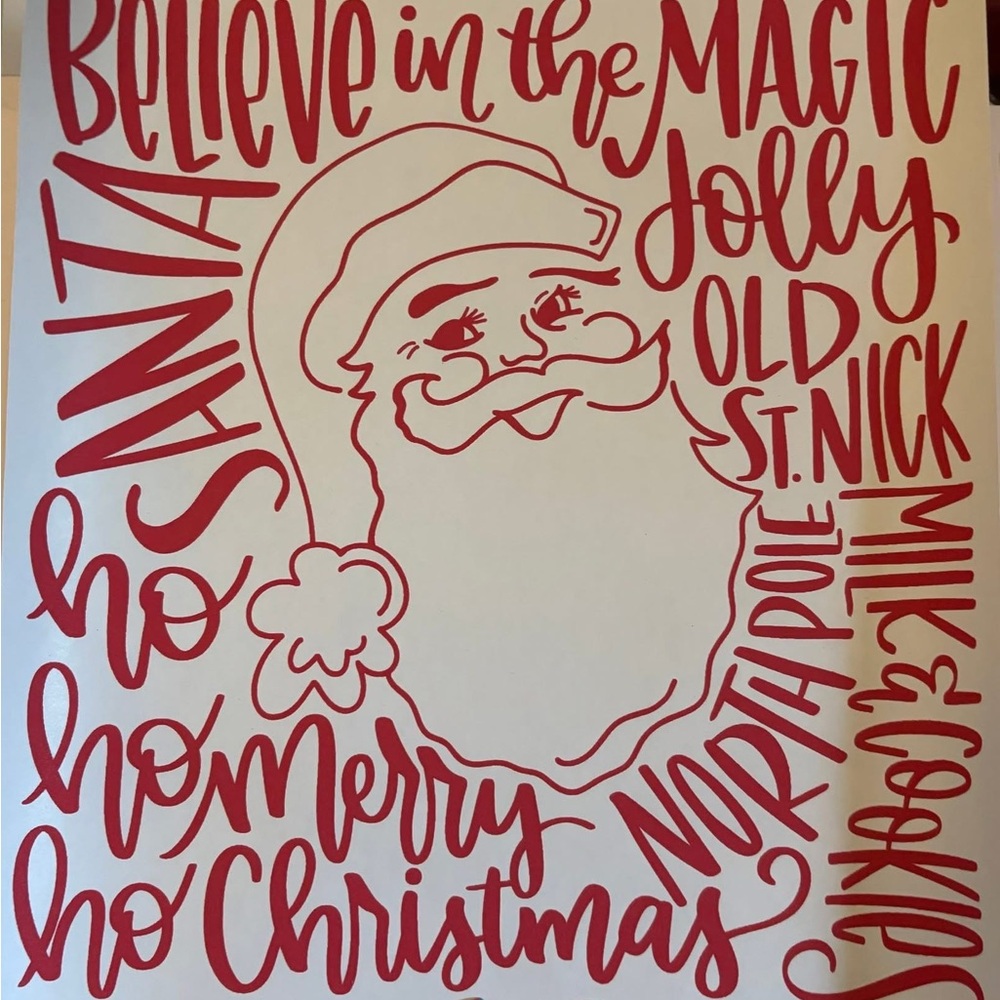 Red Christmas Santa Screen print